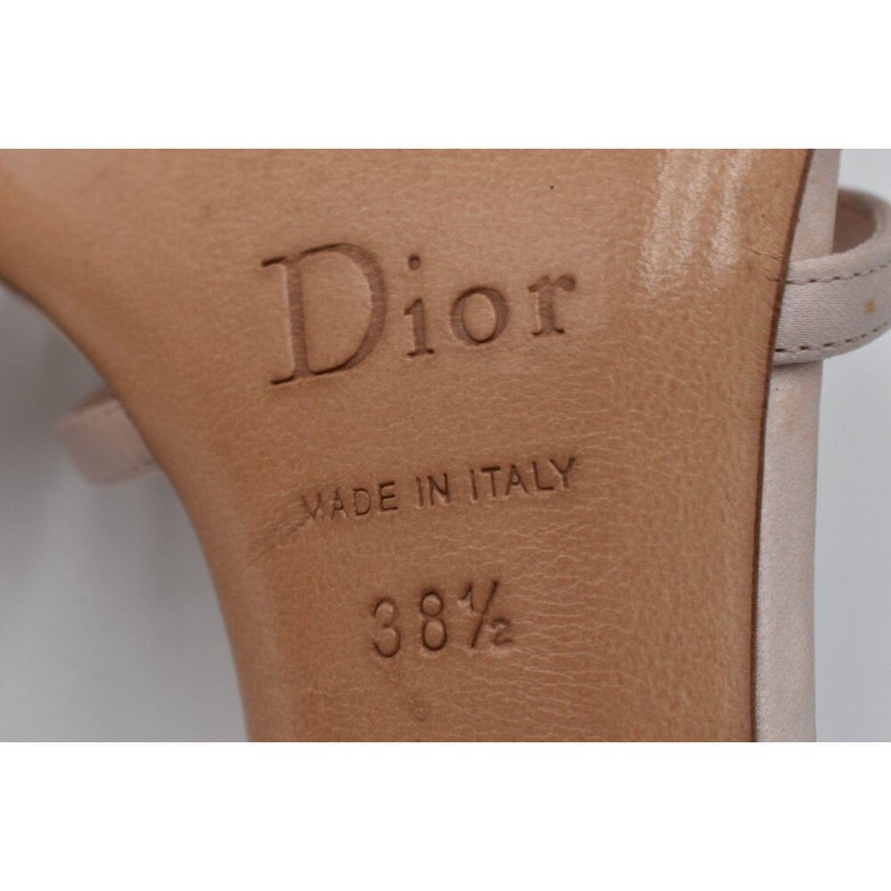Vintage Dior John Galliano Pink Satin Chiffon Ruffle Sandal Heels 38.5 Y2K - Picture 10 of 16